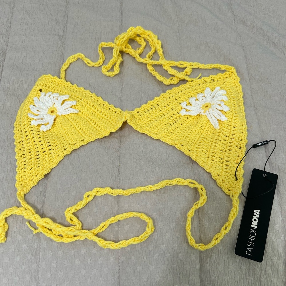 Yellow crotchet 2 piece xl